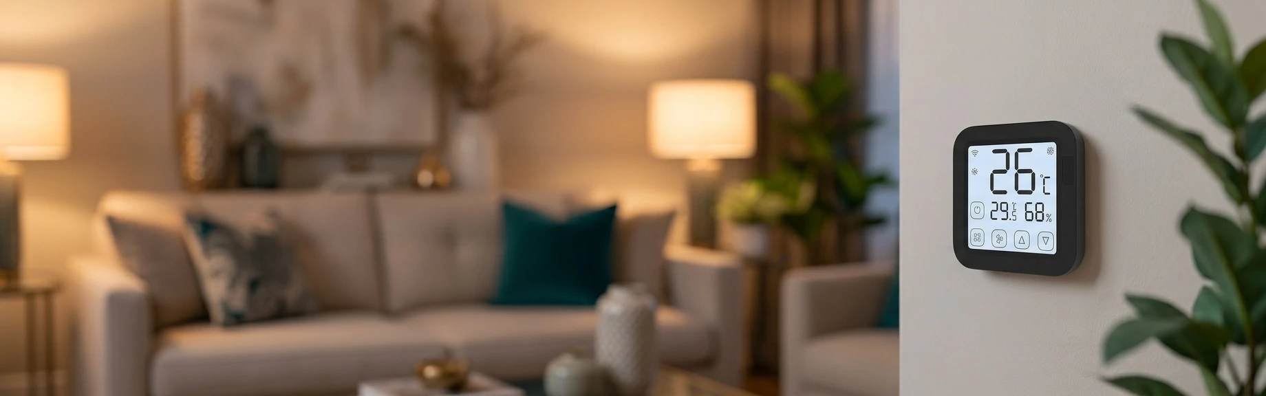 Termostato inteligente EcoHost instalado en una habitación